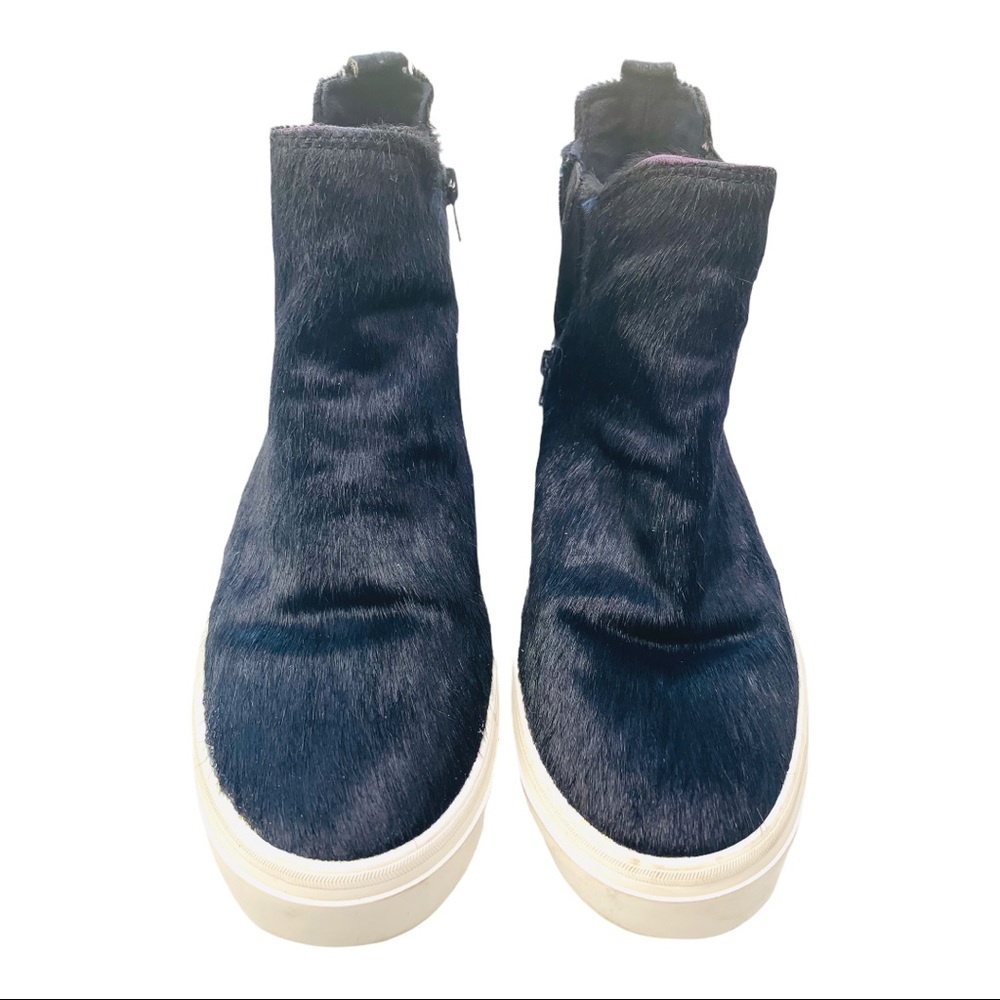 Zara High Top Leather Hyde Fashion Sneaker Black Size 36 6521/003/010 2663 - Picture 4 of 7
